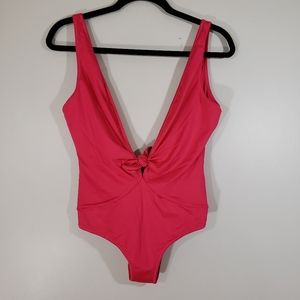 AMERICAN APPAREL plunge tie one piece swimsuit